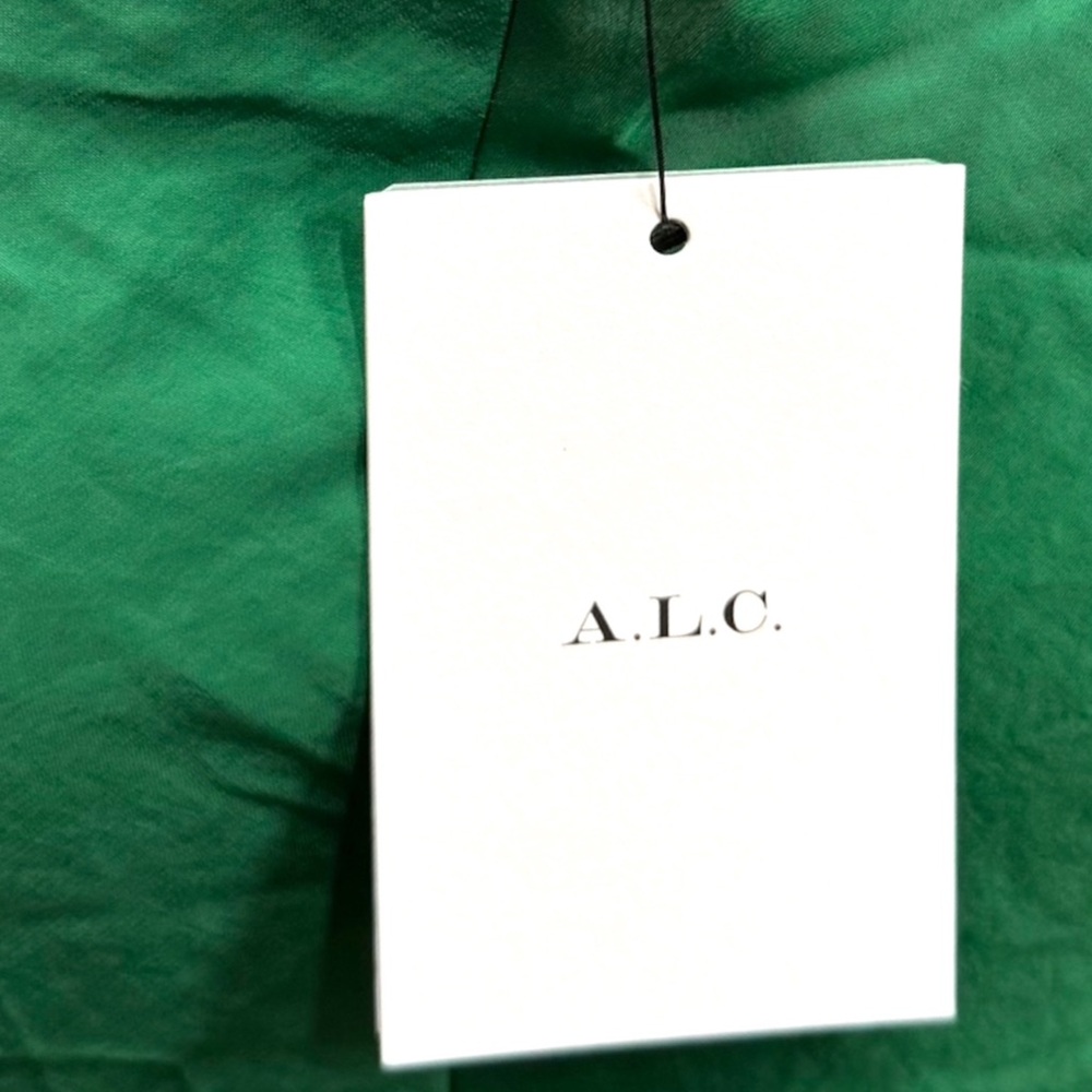 NWT A.L.C. Blakely Cutout Satin Dress Kelly Green Cocktail Party Midi 8 - Picture 3 of 6